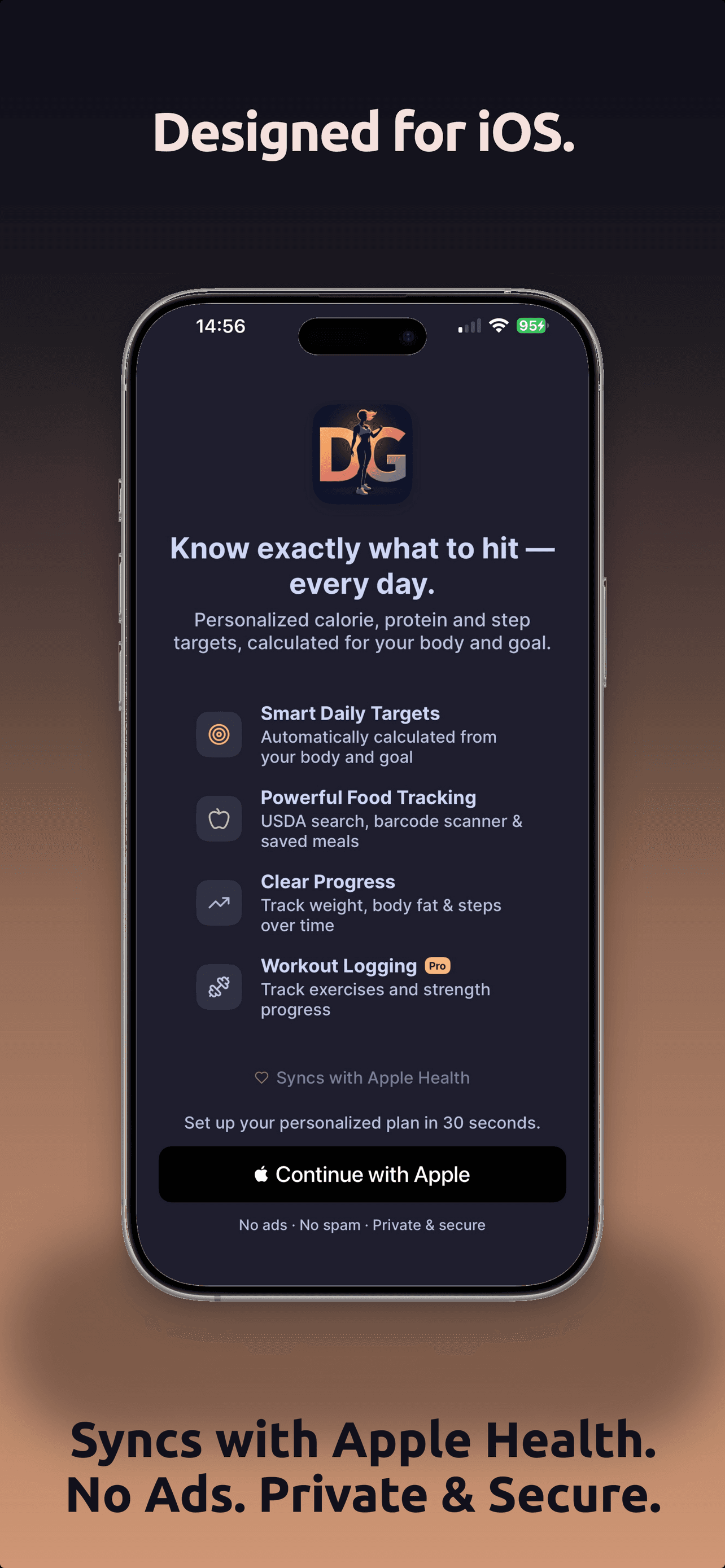 Apple Health sync toggle in DailyGoal settings
