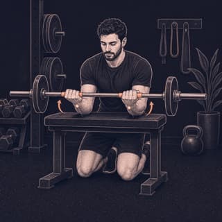 Palms-Up Barbell Wrist Curl exercise demonstration
